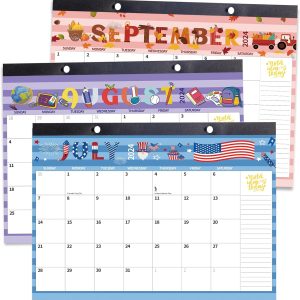 2025 Desk Calendar Doodle - Large 17" x 12", 14 Months Monthly November 2024 - December 2025 - Planning and Organizing Home, School, Office, Desktop, Wall - Thick Paper, Holiday, Vacation