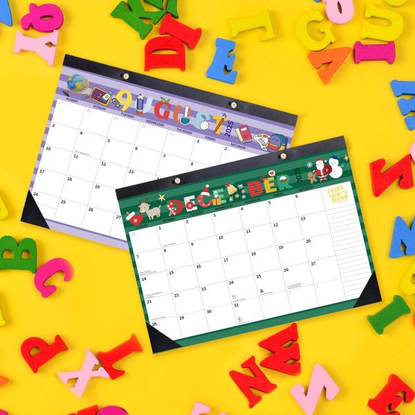 2025 Desk Calendar Doodle - Large 17" x 12", 14 Months Monthly November 2024 - December 2025 - Planning and Organizing Home, School, Office, Desktop, Wall - Thick Paper, Holiday, Vacation - Image 9