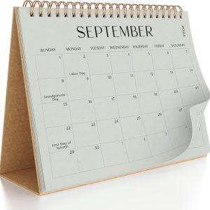 Aesthetic Desk Calendar 2025 - Runs from August 2024 until June 2026 - Beautiful Small 2024-2025 Flip Desktop Calendar for Easy Organizing