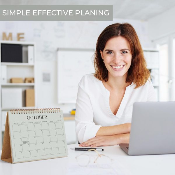 Aesthetic Desk Calendar 2025 - Runs from August 2024 until June 2026 - Beautiful Small 2024-2025 Flip Desktop Calendar for Easy Organizing - Image 2