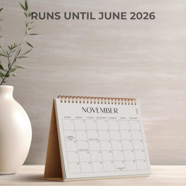 Aesthetic Desk Calendar 2025 - Runs from August 2024 until June 2026 - Beautiful Small 2024-2025 Flip Desktop Calendar for Easy Organizing - Image 3