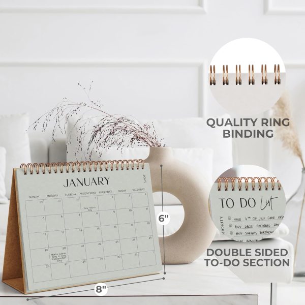 Aesthetic Desk Calendar 2025 - Runs from August 2024 until June 2026 - Beautiful Small 2024-2025 Flip Desktop Calendar for Easy Organizing - Image 5