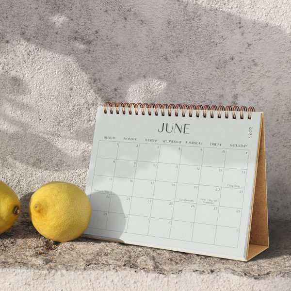 Aesthetic Desk Calendar 2025 - Runs from August 2024 until June 2026 - Beautiful Small 2024-2025 Flip Desktop Calendar for Easy Organizing - Image 7
