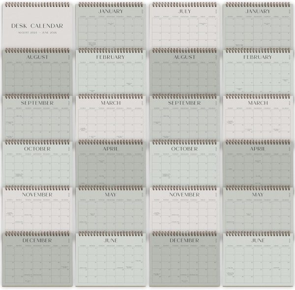 Aesthetic Desk Calendar 2025 - Runs from August 2024 until June 2026 - Beautiful Small 2024-2025 Flip Desktop Calendar for Easy Organizing - Image 8