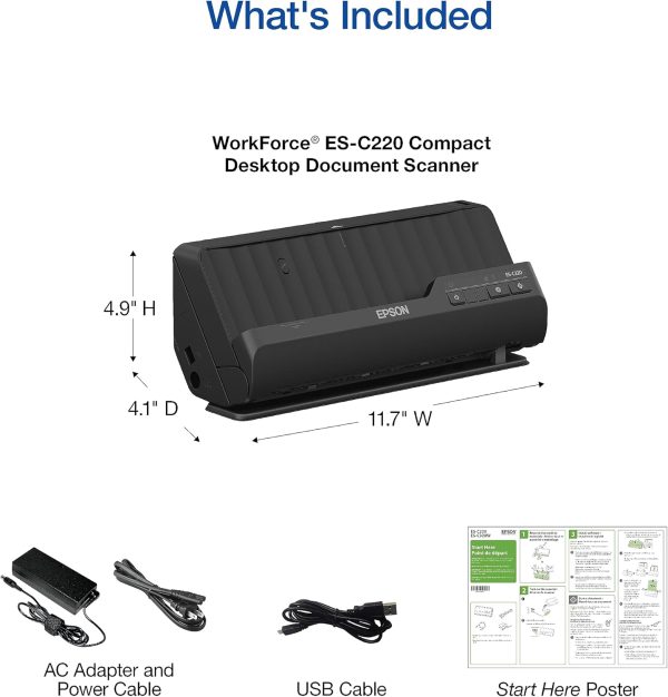 Epson Workforce ES-400 II Color Duplex Desktop Document Scanner for PC and Mac, with Auto Document Feeder (ADF) and Image Adjustment Tools, ES-400 II - Image 4