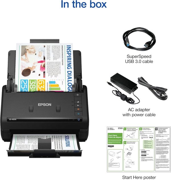 Epson Workforce ES-400 II Color Duplex Desktop Document Scanner for PC and Mac, with Auto Document Feeder (ADF) and Image Adjustment Tools, ES-400 II - Image 7